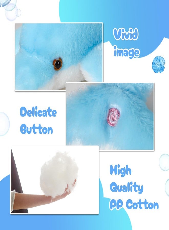 BSTAOFY 18'' Light up Dolphin Stuffed Animal Night Light Colorful Glowing Dolphin Soft LED Plush Toys Gift for Kids on Valentines Christmas Birthday Festivals, Blue - Image 4